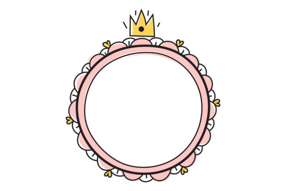 Download Hand Drawn Round Pink Frame with Cute Cr - Premium Resources