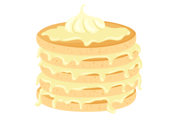 Download Pancake Stack with Cream on Top Cartoon - Top Collection