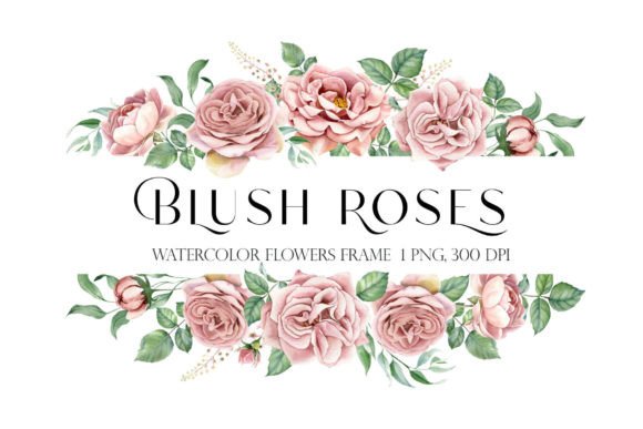 Download Watercolor Flower Rose Pink Frame Png - Premium Bundle
